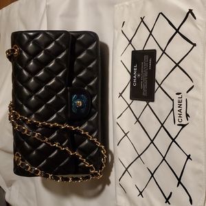 CHANEL Classic Lambskin & Gold Tone Metal Medium Handbag